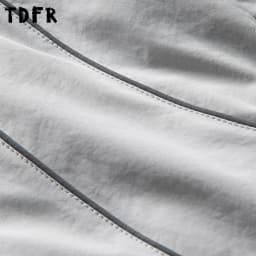 Embroidery Spliced Jogger Pants Mens Safari Style Elastic Waist Baggy Wide Leg Quick Dry Trousers Man