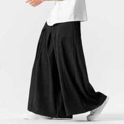 Japan Samurai Wide Leg Pants Men Cotton Linen Dark Wind Comfortable Casual Pants Harun Mens Loose Lantern Trousers Plus Size 5XL