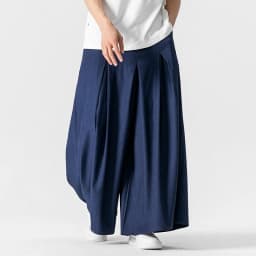 Japan Samurai Wide Leg Pants Men Cotton Linen Dark Wind Comfortable Casual Pants Harun Mens Loose Lantern Trousers Plus Size 5XL