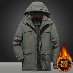 New style waterproof jacket for men - mid-length, thick, outdoor casual hooded oversized men's jacket - fall/winter clothing