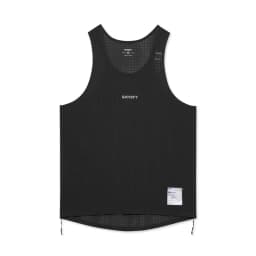SATISFY Space Singlet sleeveless running vest breathable mesh letter print vest