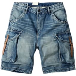 Summer New American Retro Heavyweight Denim Cargo Shorts Men's Fashion 100% Cotton Washed Make Old Straight Casual 5-point Pants