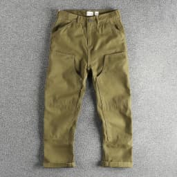 2024 Autumn New American Retro 320G Heavyweight Woven Cargo Pants Men's Fashion 100% Cotton Washed Straight Casual Trousers
