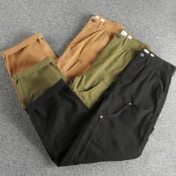 2024 Autumn New American Retro 320G Heavyweight Woven Cargo Pants Men's Fashion 100% Cotton Washed Straight Casual Trousers
