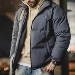 Maden Winter Down Jacket for Men White Duck Down Filling Outdoor 4-Grade Waterproof Stand-up Collar Coat Thickened Warm Jacket
