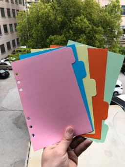 A5 A6 Watercolor Separator Paper Index Page Classification Separator Page Notebook Loose-leaf Book Partition Accessories