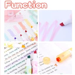 Creative Fruit Scented Highlighter Soft Tip Pens with Stamp for DIY Journaling Student Note-taking for Highlighting and Marking