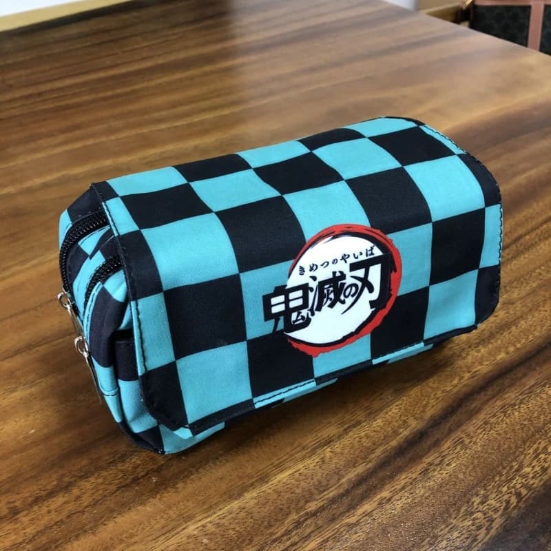 Anime Pen Bag Student Storage Bag Tanjirou Nezuko Zenitsu Giyuu Cartoon Pen Box Boys Girls Pencil Case Stationery