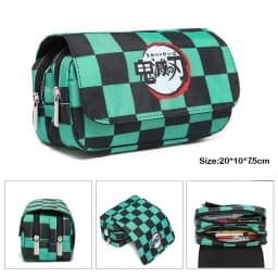 Anime Pen Bag Student Storage Bag Tanjirou Nezuko Zenitsu Giyuu Cartoon Pen Box Boys Girls Pencil Case Stationery