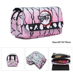 Anime Pen Bag Student Storage Bag Tanjirou Nezuko Zenitsu Giyuu Cartoon Pen Box Boys Girls Pencil Case Stationery
