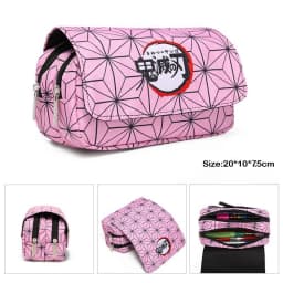 Anime Pen Bag Student Storage Bag Tanjirou Nezuko Zenitsu Giyuu Cartoon Pen Box Boys Girls Pencil Case Stationery