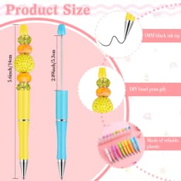 40Pcs/Lot Ballpoint Pen Diy Bead Pen Plastic Printed Bead Pen School Office Writing Supplies Stationery Wedding Gift