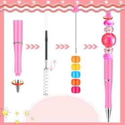 40Pcs/Lot Ballpoint Pen Diy Bead Pen Plastic Printed Bead Pen School Office Writing Supplies Stationery Wedding Gift