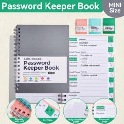 1 Password Storage Book, Letter Password Log and Organizer, Mini Size Personalized Password Log