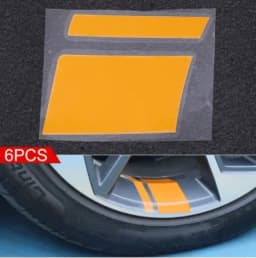 6pcs Car Sticker Reflective Car Wheel Rim Vinyl Warning Stickers Hash Mark Stripe Racing Wheel Hub Decals