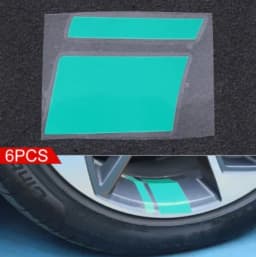 6pcs Car Sticker Reflective Car Wheel Rim Vinyl Warning Stickers Hash Mark Stripe Racing Wheel Hub Decals