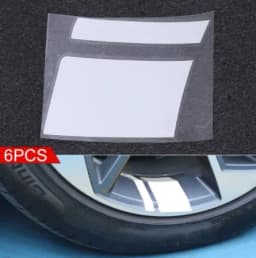 6pcs Car Sticker Reflective Car Wheel Rim Vinyl Warning Stickers Hash Mark Stripe Racing Wheel Hub Decals