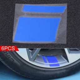 6pcs Car Sticker Reflective Car Wheel Rim Vinyl Warning Stickers Hash Mark Stripe Racing Wheel Hub Decals