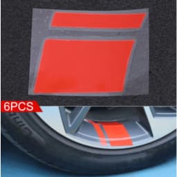 6pcs Car Sticker Reflective Car Wheel Rim Vinyl Warning Stickers Hash Mark Stripe Racing Wheel Hub Decals