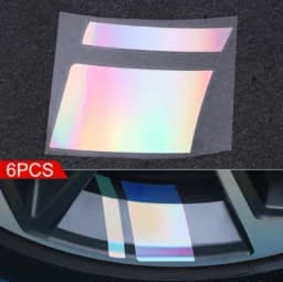 6pcs Car Sticker Reflective Car Wheel Rim Vinyl Warning Stickers Hash Mark Stripe Racing Wheel Hub Decals