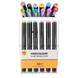 Finecolour EF103 Double-Headed Sketch Markers Pen Alcohol Based Art Markers Oily Soft Artist Manga School Supplies 12Colors