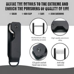 Key Organizer For Men - Compact Metallic Key Holder | Minimalist Innovative Keyholder | Smart Keychain Secures 2-6 Keys
