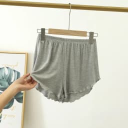Women Modal Sleep Bottoms Comfortable Female Solid Color Pajama Shorts With Ruffles Hem Summer Thin Casual Loose Home Clothes