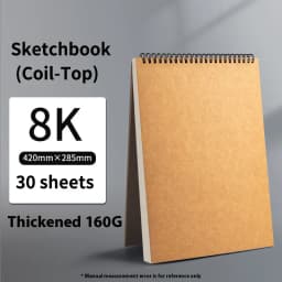 Borrence A3/A4/A5/8K/16K Sketchbook Thick Paper 160 GSM Brown Spiral Notebook Professional Watercolor Book Art School Stationery