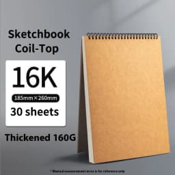 Borrence A3/A4/A5/8K/16K Sketchbook Thick Paper 160 GSM Brown Spiral Notebook Professional Watercolor Book Art School Stationery