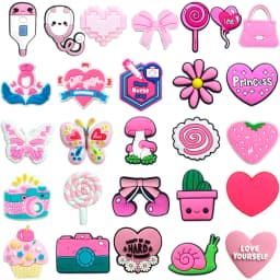 1Pcs PVC Pink Love Butterfly Shoe Charms for Dessert Shoe Decorations Accessories for Women Girls Festival Gifts