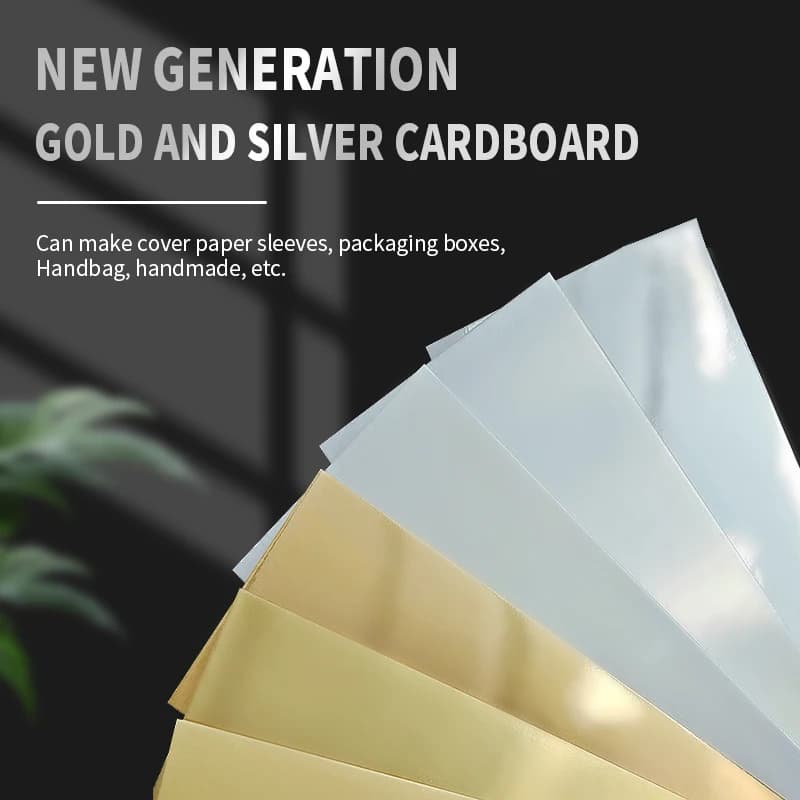  A4 250G 20 Sheets Single-Sided Gold Silver Card Paper Extra Bright Silver Sub Golden Handmade DIY Laser Printing Cardboard