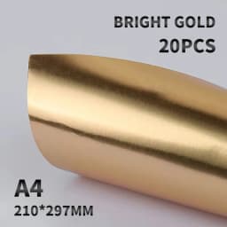  A4 250G 20 Sheets Single-Sided Gold Silver Card Paper Extra Bright Silver Sub Golden Handmade DIY Laser Printing Cardboard