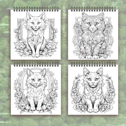 Adult coloring book - 30 Sheets Women's spiral coloring book, 8.3x 8.3 inches, drawing book, birthday gift, holiday party gift