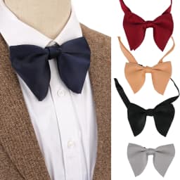 Elegant Solid Bow Tie For Men Wedding Bowtie Adjustable Oversize Bowtie Men's Vintage Groom Big Ties Butterfly Neck Boys Gifts
