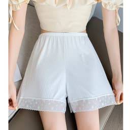 Slip-proof Lace Silk Safety Shorts New Thin Terylene Ice Silk Pants Breathable Home Pants Women