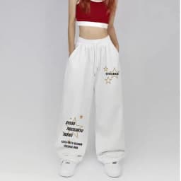 Letter Print Wide Leg Pants Women New Woman Trousers Y2K Streetwear Summer Women's Sport Pants with Drawstring Korean Fashion