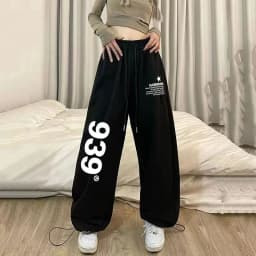 Letter Print Wide Leg Pants Women New Woman Trousers Y2K Streetwear Summer Women's Sport Pants with Drawstring Korean Fashion