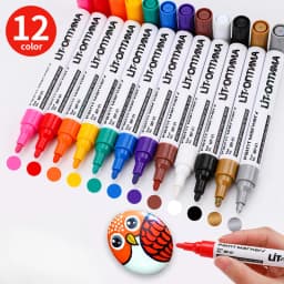 1/12Pcs Colorful Permanent Paint Marker Waterproof White Marker Tire Tread Rubber Fabric Paint Metal 12 Colors Paint Marker Pens