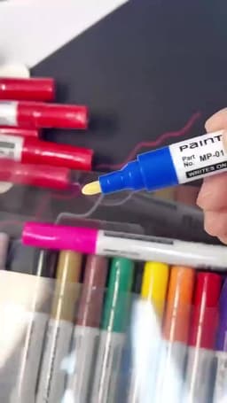 1/12Pcs Colorful Permanent Paint Marker Waterproof White Marker Tire Tread Rubber Fabric Paint Metal 12 Colors Paint Marker Pens