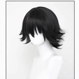 Anime Detective Rampo Edogawa Ranpo Edogawa Wig Black Short Curly Party Hair Halloween Cosplay Props Accessory
