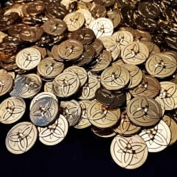 10Pcs/Set Game Impact Mora Open Treasure Chest Game Metal Coin Strengthen Equipment Rock God Morax Cosplay Props Accessories