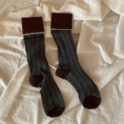 Women Ladies Summer Thin Breathable Glass Silk Thin Transparent Striped Socks Middle Tube Design and Creative Color Blocking Sox