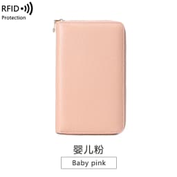RFID Anti-Theft Cowhide Leather Wallet, Brush Head Layer, Long Passbook, Large Capacity Clutch Bag