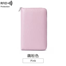 RFID Anti-Theft Cowhide Leather Wallet, Brush Head Layer, Long Passbook, Large Capacity Clutch Bag