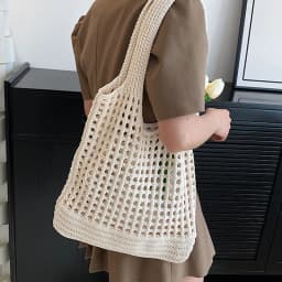 Vintage Hollow Design Woven Women Shoulder Bag Knitting Large Capacity Handbags Summer Travel Shopper Tote For Ladies Beach Bags