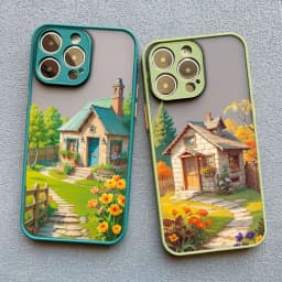 Vacation Villa House Scene Landscape Phone Case for iPhone 17 16 12 13 14 11 15 Pro Max Mini Plus XR XS X Cartoon Scenery Case