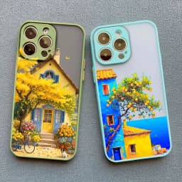 Vacation Villa House Scene Landscape Phone Case for iPhone 17 16 12 13 14 11 15 Pro Max Mini Plus XR XS X Cartoon Scenery Case