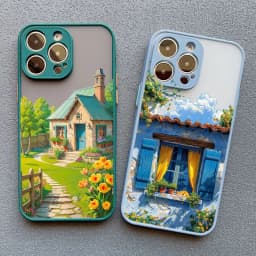 Vacation Villa House Scene Landscape Phone Case for iPhone 17 16 12 13 14 11 15 Pro Max Mini Plus XR XS X Cartoon Scenery Case