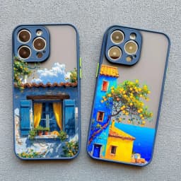 Vacation Villa House Scene Landscape Phone Case for iPhone 17 16 12 13 14 11 15 Pro Max Mini Plus XR XS X Cartoon Scenery Case