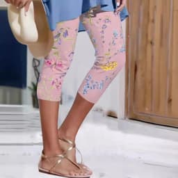 Summer leisure new digital printing slim cropped pants leggings ladies